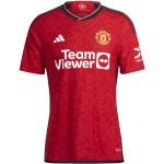 Maillots de sport adidas Manchester rouges en polyester Manchester United F.C. respirants Taille L en promo 