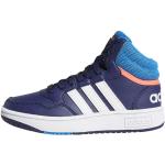 Chaussures de basketball  adidas Hoops bleus foncé en caoutchouc Pointure 31 look fashion pour garçon en promo 