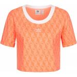 T-shirts à imprimés adidas Originals orange all Over en coton à manches courtes à col rond pour femme 