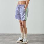 Shorts de sport adidas Originals violets en satin Taille S pour femme 