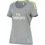 adidas Real Madrid Extérieur Replica Maillot Femme, Grey/Solar Yellow, FR : S (Taille Fabricant : S)