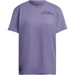 T-shirts col rond adidas violets Real Madrid à manches courtes à col rond Taille M pour femme en promo 