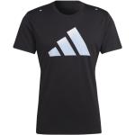 Maillots de running adidas Logo noirs en polyester Taille L pour homme 