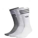 adidas Solid Crew Sock Chaussettes, Blanc/Gris/Gris Heather/Dark Grey Heather, 39-42 Mixte