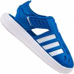 Sandales à talons adidas bleues à rayures en caoutchouc à scratchs Pointure 24 classiques 