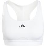 Brassières de sport adidas blanches en polyester Taille L look fashion soutien intermédiaire pour femme 
