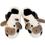 Chaussons peluche à imprimé animal à motif vaches Pointure 44 look fashion pour femme en promo 
