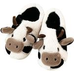 Chaussons peluche à imprimé animal à motif vaches Pointure 44 look fashion pour femme en promo 