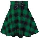 Jupes écossaises vertes à carreaux respirantes minis look fashion pour femme 