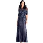 Robes de soirée courtes Adrianna Papell bleu marine à perles à manches courtes à col rond Taille XL look fashion pour femme 