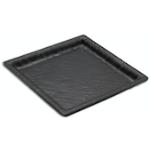 Assiettes carrées noires en fibre synthétique en lot de 24 diamètre 14 cm 