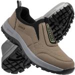 Chaussures de randonnée kaki en cuir imperméables à élastiques Pointure 47 look fashion pour homme 