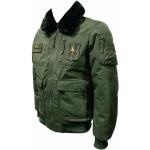 Vestes d'hiver Aeronautica Militare vert foncé en fourrure Taille L look militaire pour homme 