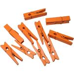 AERZETIX - C54722 - Lot de 10x Pince Pinces à linge décoratives en bois - couleur orange - 35x7x10mm - pour déco décoration photos cartes bricolage artisanat ornement
