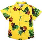 Chemises hawaiennes jaune citron à motif ananas look fashion pour garçon de la boutique en ligne Amazon.fr 