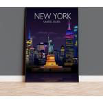 Tableaux design noirs à motif New York lumineux 