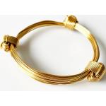 Bracelets dorés en aluminium à motif éléphants pour femme 