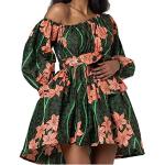 Robes fleuries de soirée imprimé africain à motif Afrique minis à manches longues Taille S style ethnique pour femme 