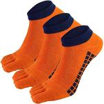 Chaussettes à doigts orange respirantes en lot de 3 look fashion pour homme 
