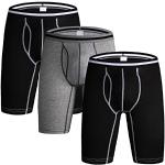 Shorts de basketball gris en coton respirants en lot de 3 Taille 3 XL look fashion pour homme 