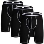 Shorts de basketball noirs en coton respirants en lot de 3 Taille 3 XL look fashion pour homme 