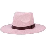 Chapeaux Fedora d'automne rose pastel en cuir synthétique Tailles uniques look fashion pour femme 