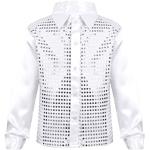 Chemises disco blanches à sequins look fashion pour garçon de la boutique en ligne Amazon.fr 