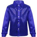 Chemises disco bleues à sequins look fashion pour garçon de la boutique en ligne Amazon.fr 