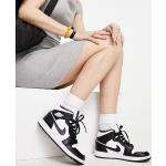 Baskets semi-montantes Nike Air Jordan 1 blanches en caoutchouc à lacets Pointure 36,5 look casual pour femme 