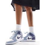Baskets semi-montantes Nike Air Jordan 1 bleues en caoutchouc à lacets Pointure 36,5 look casual pour femme 