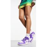Baskets montantes Nike Air Jordan 1 violettes en caoutchouc à lacets Pointure 41 look casual pour femme 