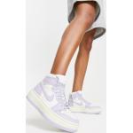 Baskets semi-montantes Nike Air Jordan 1 lilas en cuir à lacets Pointure 43 look casual pour femme en promo 
