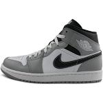 Baskets à lacets Nike Air Jordan 1 Mid gris anthracite en cuir synthétique à lacets look casual pour homme 