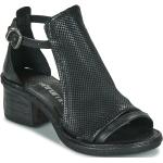 Sandales A.S.98 noires en cuir en cuir Pointure 41 avec un talon entre 5 et 7cm pour femme 