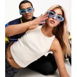 AJ Morgan - Lunettes de soleil style festival à monture ovale - Bleu pâle