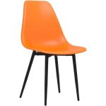 Chaises de cuisine orange en lot de 4 minimalistes 