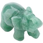 Statuettes vert jade en cristal à motif éléphants 