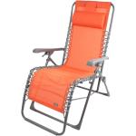Chaises longues design orange en acier pliables 