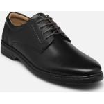 Chaussures Josef Seibel noires en cuir à lacets pour homme en promo 