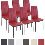 Chaises design rouges en cuir synthétique en lot de 6 modernes 