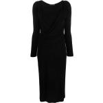 Robes Alberta Ferreti noires en viscose à manches longues à manches longues à col rond Taille XL pour femme en promo 