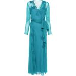 Robes de soirée longues Alberta Ferreti bleues en dentelle longues à manches longues Taille XL pour femme 