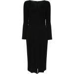 Robes Alberta Ferreti noires en viscose à manches longues mi-longues à manches longues à col en V Taille XL pour femme 