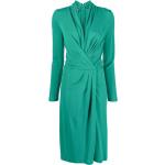 Robes Alberta Ferreti vert émeraude en viscose à manches longues mi-longues à manches longues à col en V Taille XL pour femme en promo 