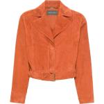 Vestes longues Alberta Ferreti orange en daim à manches longues Taille XL pour femme 