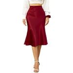 Jupes évasées de soirée rouges en polyester mi-longues Taille 3 XL look fashion pour femme 
