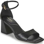 Sandales Aldo noires en cuir en cuir Pointure 41 avec un talon entre 7 et 9cm pour femme en promo 