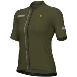 Maillots de cyclisme vert olive en polyester Taille XS pour femme 