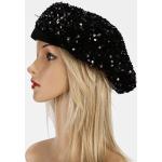 Chapeaux d'automne noirs en fibre synthétique à paillettes look fashion pour femme 