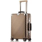 Valises trolley & valises roulettes marron en aluminium à roulettes look fashion 